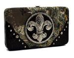 RT1-AW252 BK - Wallet fleur de lis camo black
