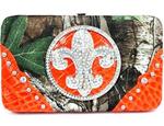 RT1-AW252 OR - Wallet fleur de lis camo orange