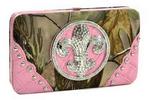 RT1-AW252 PK - Wallet fleur de lis camo pink