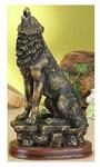 PY-4753 - Figure wolf howling bronzed 10inH