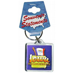 22893IA -IA Keychain Lucite Map and Flag