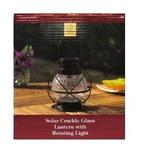 ELJ8775V - Lantern solar crackle bronze 6.9x5.9x10.8in