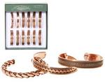 6150B - Bracelet copper cuff asst 12/dis