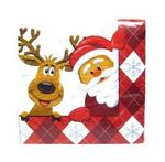 78465 - Chr napkin luncheon santa reindeer 12.75in 50ct