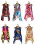 LAVEST6-AS - Scarf vest sheer designer asst