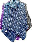 PST006 - Poncho knit striped asst
