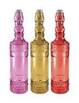 50751GC - Glass cruets napoli emboss clip top asst