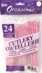 20877 - Cutlery plastic pink 24ct
