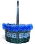 816582 - Easter Basket 10inch Feathered Asst