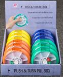 12304 - Pill box push & turn 4 asst colors 12/disp