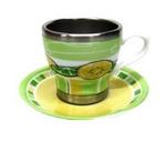 1638010 - Cup & saucer 6oz pearl fruit vertical stripes