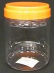 K20157 - Canister clear plastic w/ orange lid 5in H