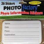 PFA17 - Photo Information Stickers 36ct 3.5x2inch