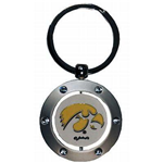 24609IA - IA Hawkeye Keychain Spinner Rhinestones