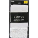 7019-7/10 - Tights girls lace capri wht 7-10
