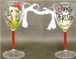 Chr orn wine glass dog person