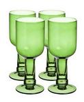3BCG001 - Wine glasses 14oz green 4pk box