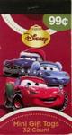 CH255507 - Chr Mini Gift Tags 32ct Disney Cars PPR.99