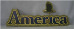 28237 - USA plaque wood america w/eagle