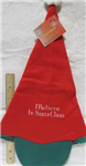 Chr "I believe in santa clause" santa hat w/visor