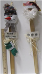 chr- yard stake with snowman head