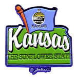 31238KS - KS Magnet Map/Flag 3D