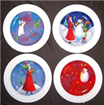 Xmas Holiday Plates 4asst