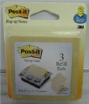 3303 3712 -Notes Post-it Pop-Up 3 Refill Pads