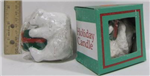 00598 - Chr candle polar bear w present