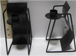 Chr candle holder metal black taper