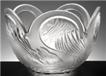 42929 -Crystal bowl swan 8in diameter