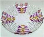 43873 - Crystal Platter Purple & Yellow