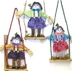 Fall scarecrow on swing 10in asst