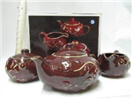 5424 - Tea Set 3pc margo red ceramic
