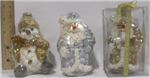 chr-candle santa or snowman gold or silver