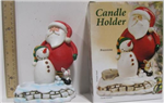 Chr Candle Holder Santa & Snowman