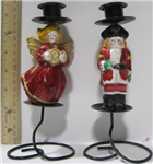 Chr candle holder soldier/angel/santa