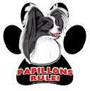7860 - Magnetic paw prints Papillon black n white
