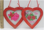 83478 - Valentine heart wood glass hanging