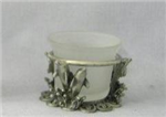 91238 -Candleholder dolphin pewter round