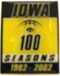 04000 - IA Hawkeye pin 100 Seasons 1in.