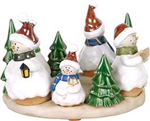 Snowman candleholder ceramic