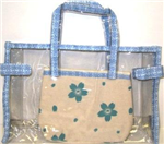 CLRPL - Clr Plastic tote w/blue trim