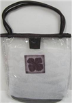 Cosmeticbag -Cosmetic bag clear plastic w trim 7.5x8x3in