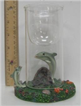 DCI-72348 - Dolphin candleholder votive 6in