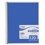 05746 1540 -Spiral notebook 3sub WM 120ct 10.5X8in