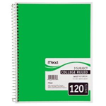 05748 1540 - Spiral notebook 3sub CR 120CT 10.5X8in