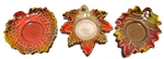 Fall candleholder ceramic leaf 4in 4/A