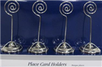 1006-438 - PLACECARD HOLDER SILVER SCROLL 4PC SET