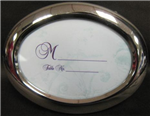 1009235 - Frame placecard silver oval 3x4in